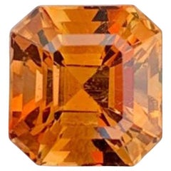 Natural Topaz Gemstone: 5.87 Carat Golden Yellow Asscher Cut From Pakistan