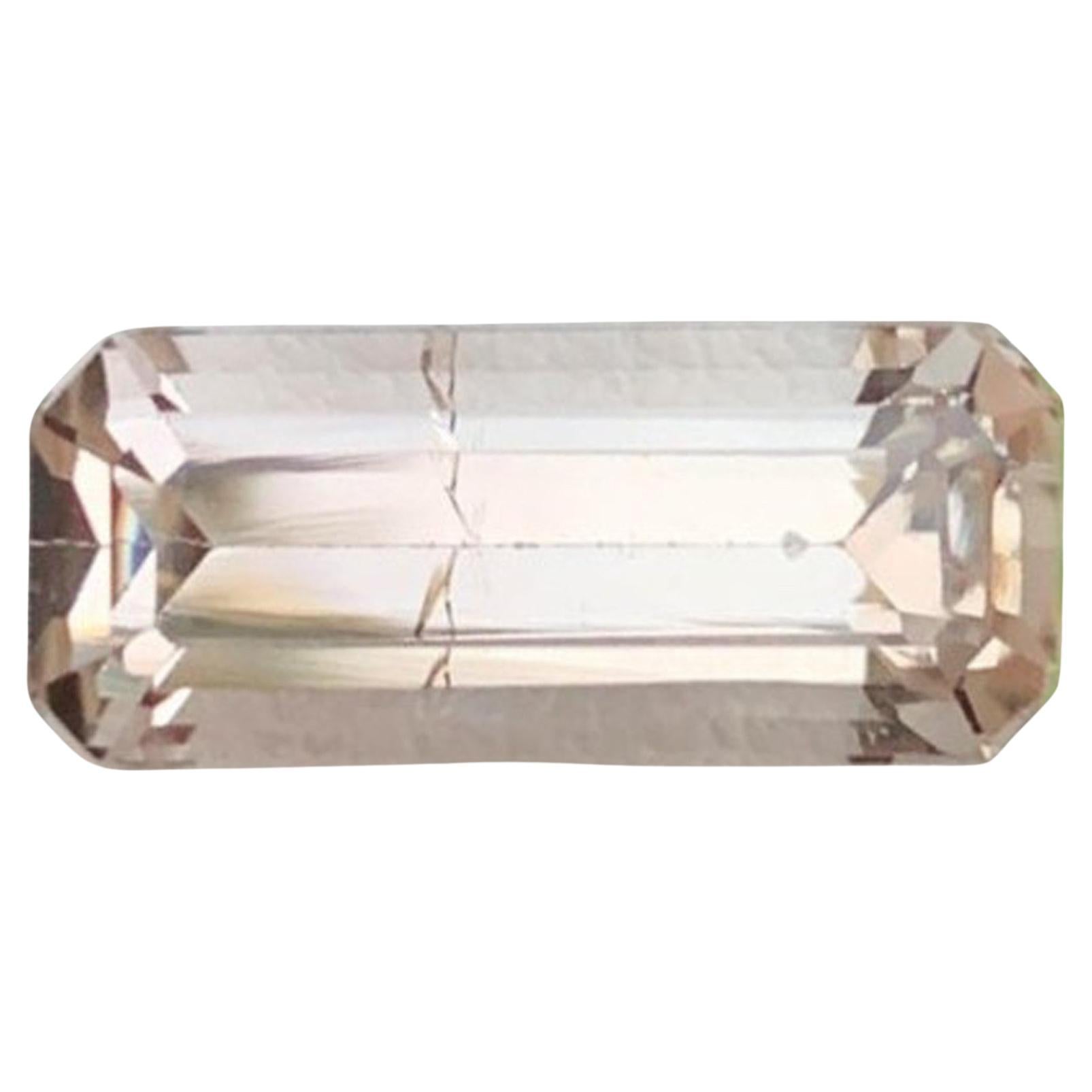 Natural Topaz Gemstone: 6.61 Carat Faceted Emerald Cut From Pakistan For Sale