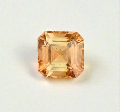 Natural Topaz Gemstone: 7.20 Carat Golden Asscher Cut From Pakistan