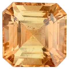 Natural Topaz Gemstone: 7.20 Carat Golden Asscher Cut From Pakistan