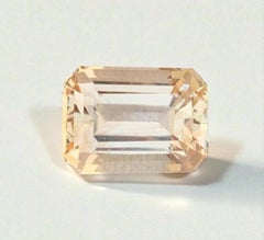 Natural Topaz Gemstone: 7.37 Carat Golden Emerald Cut From Pakistan