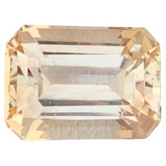 Natural Topaz Gemstone: 7.37 Carat Golden Emerald Cut From Pakistan