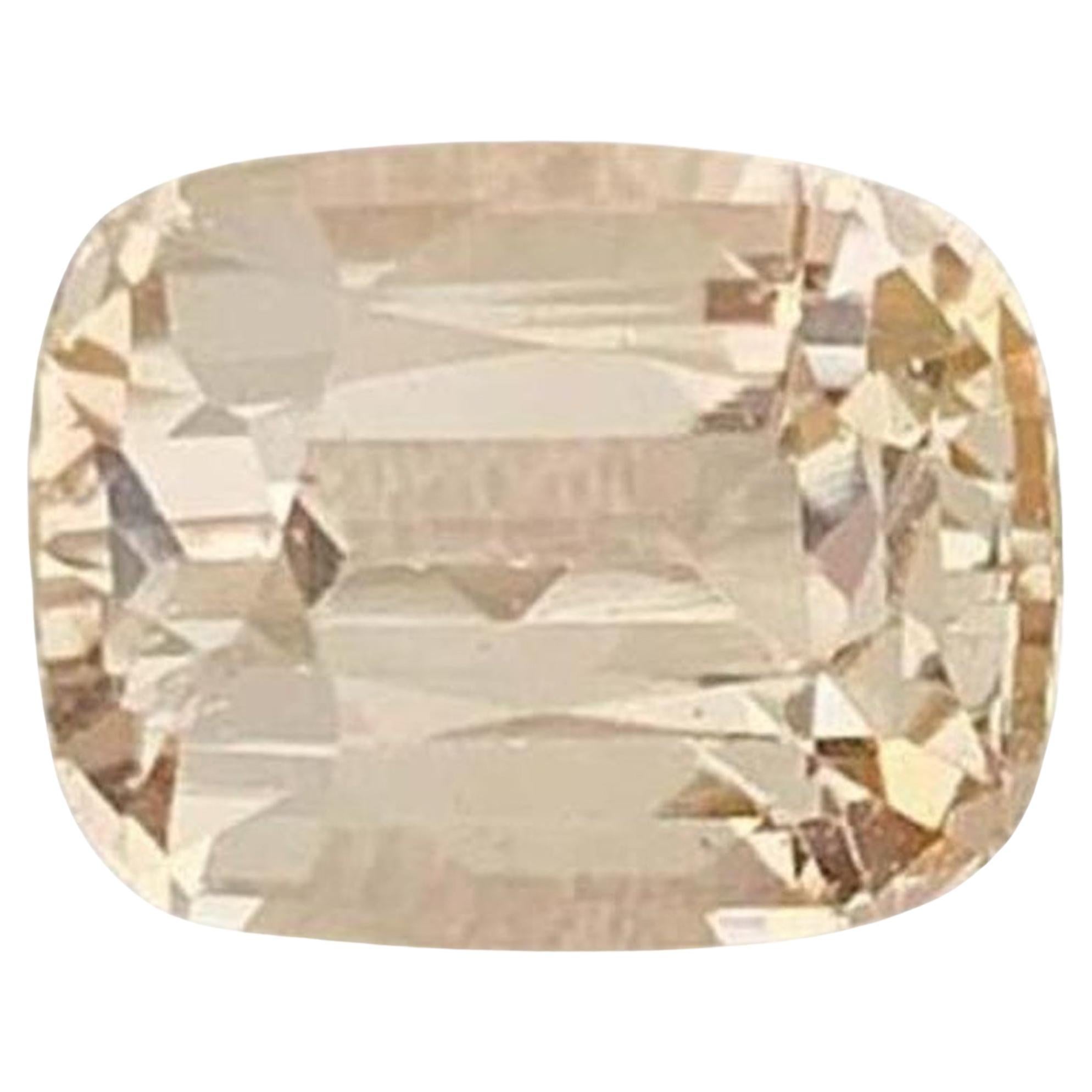 Natural Topaz Gemstone: Golden Cushion Cut, 3.43 Carats