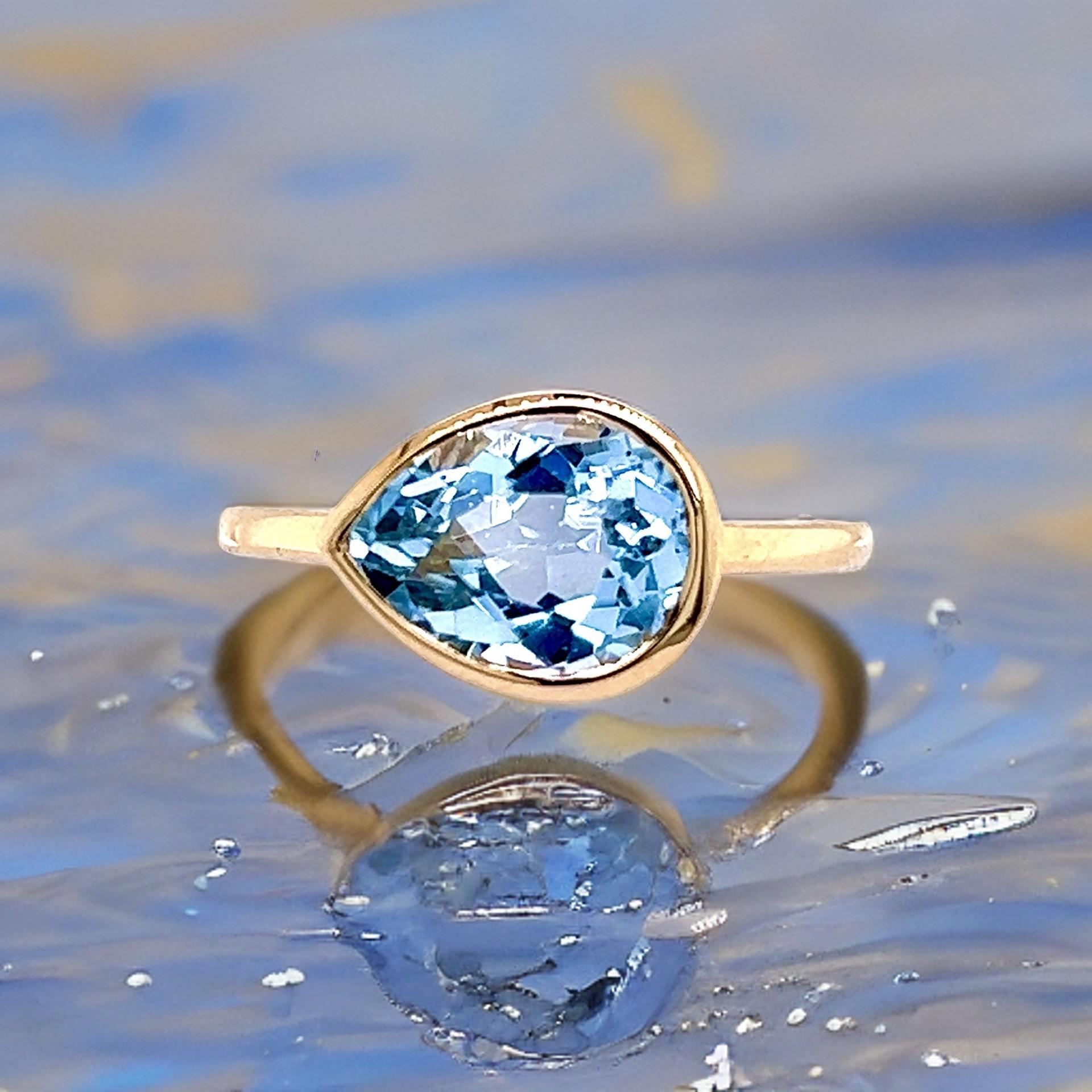 Natural Topaz Ring 6.5 14k Y Gold 3.15 TCW Certified For Sale 5