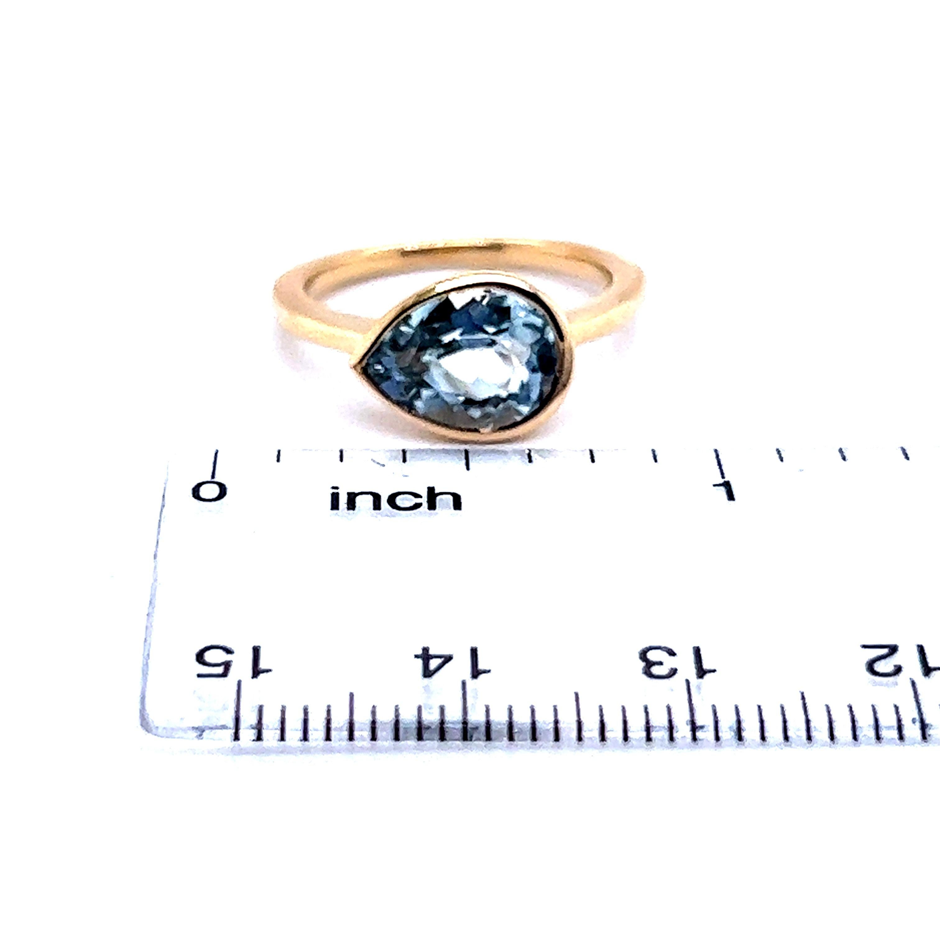 Natural Topaz Ring 6.5 14k Y Gold 3.15 TCW Certified For Sale 6