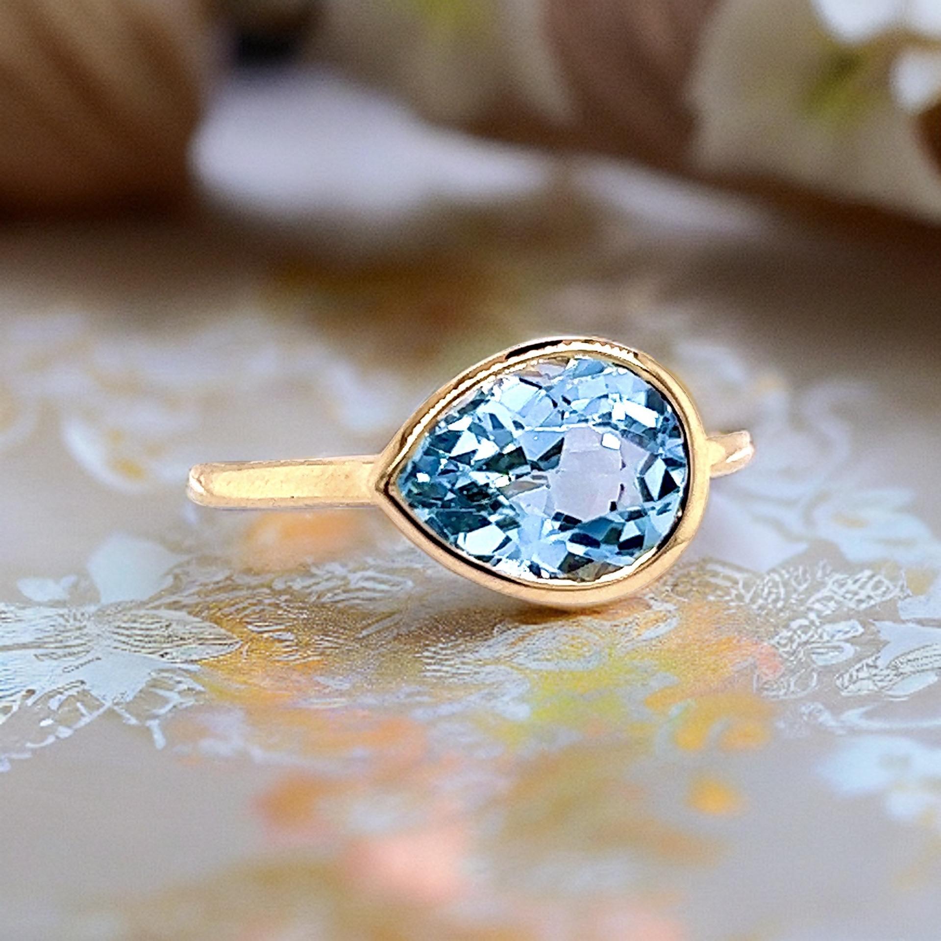 Natural Topaz Ring 6.5 14k Y Gold 3.15 TCW Certified For Sale 8