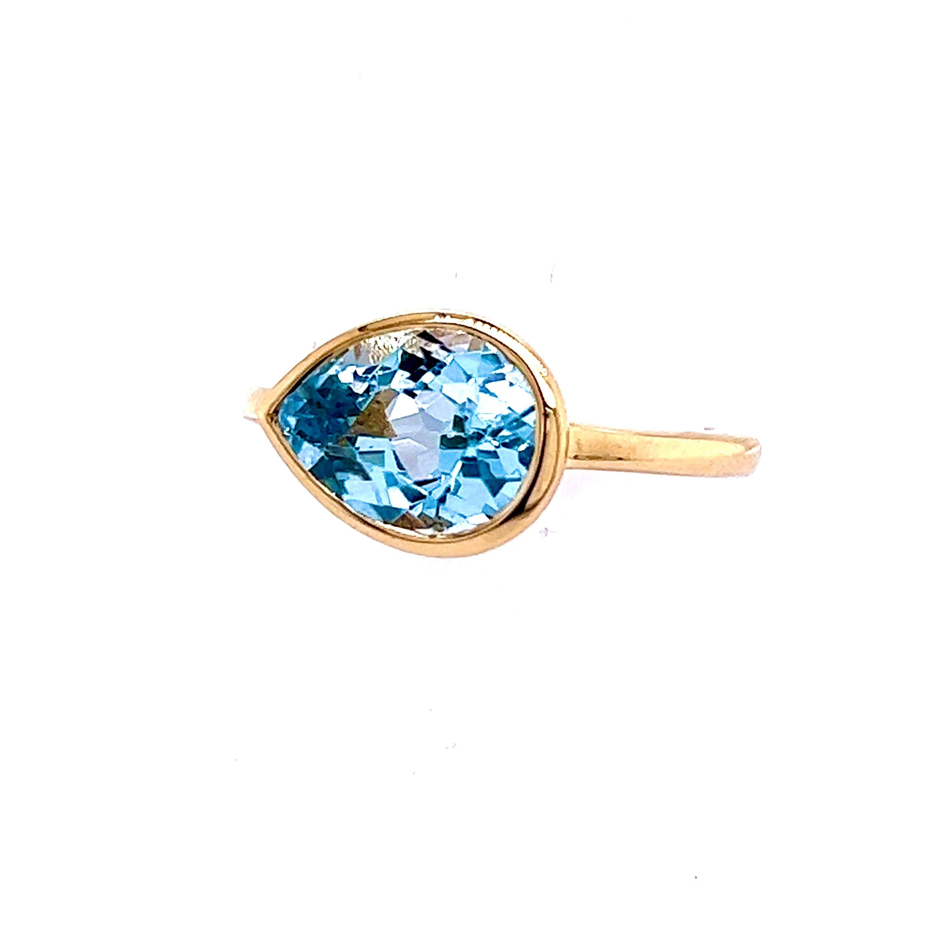 Natural Topaz Ring 6.5 14k Y Gold 3.15 TCW Certified For Sale 9