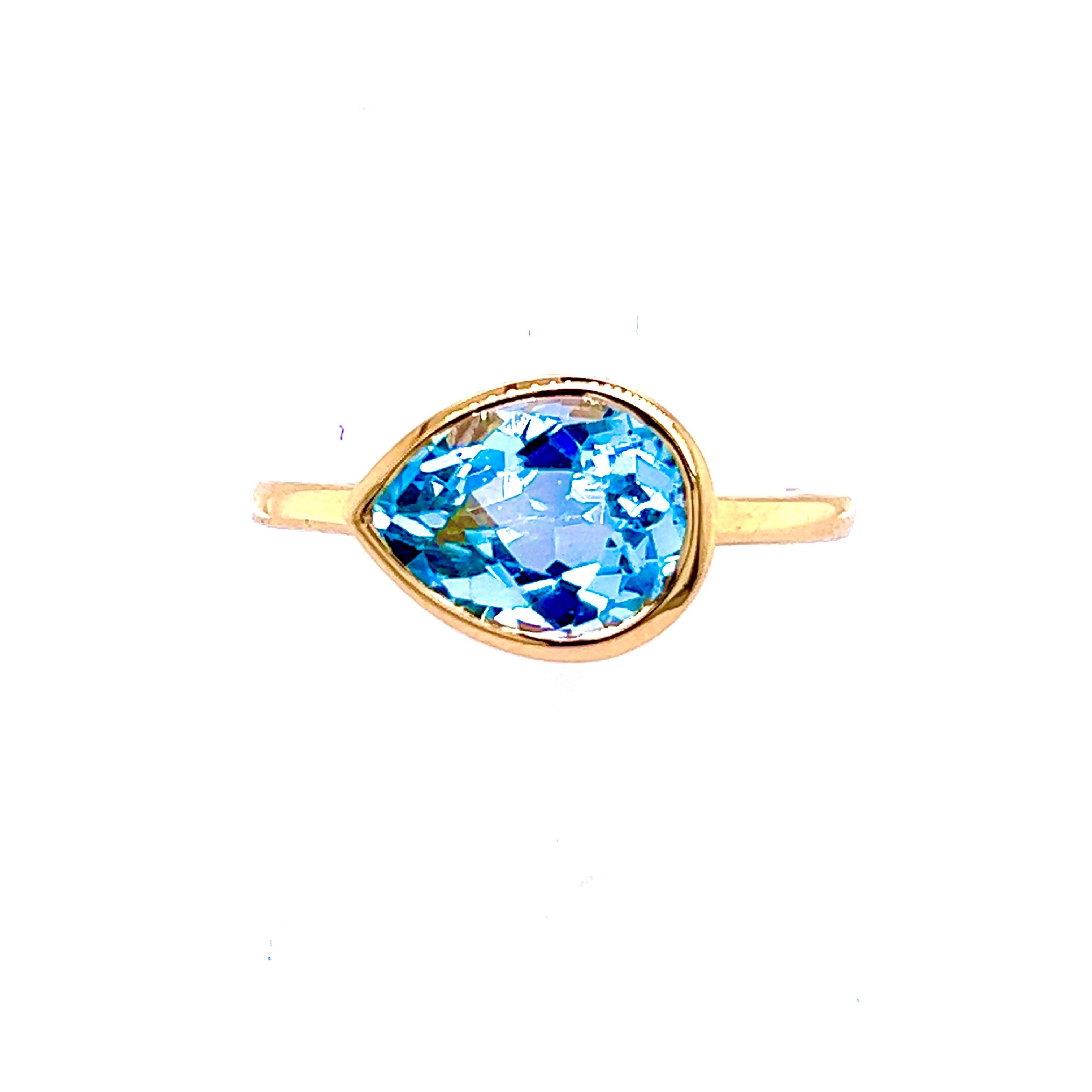 Natural Topaz Ring 6.5 14k Y Gold 3.15 TCW Certified For Sale 10