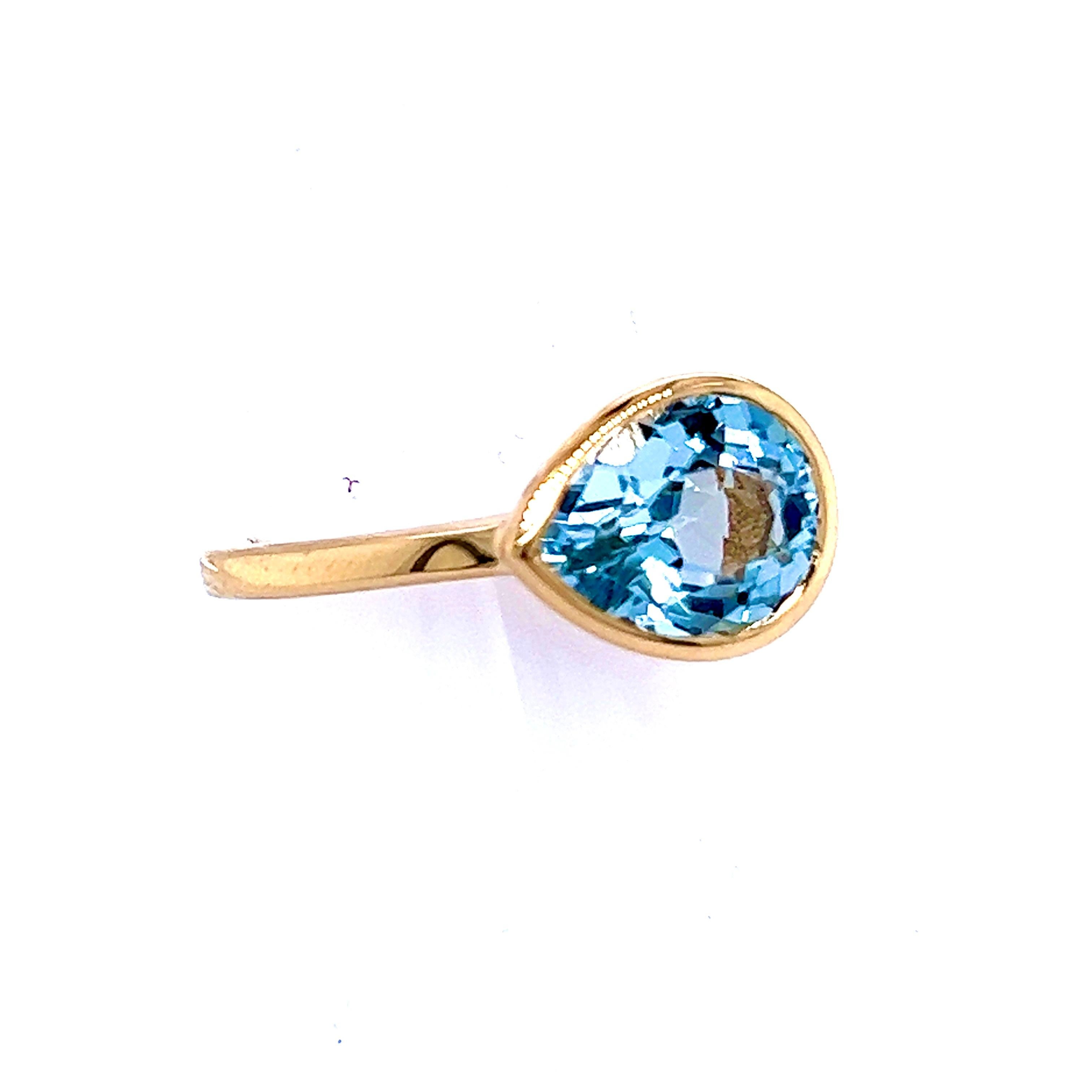 Women's Natural Topaz Ring 6.5 14k Y Gold 3.15 TCW Certified For Sale