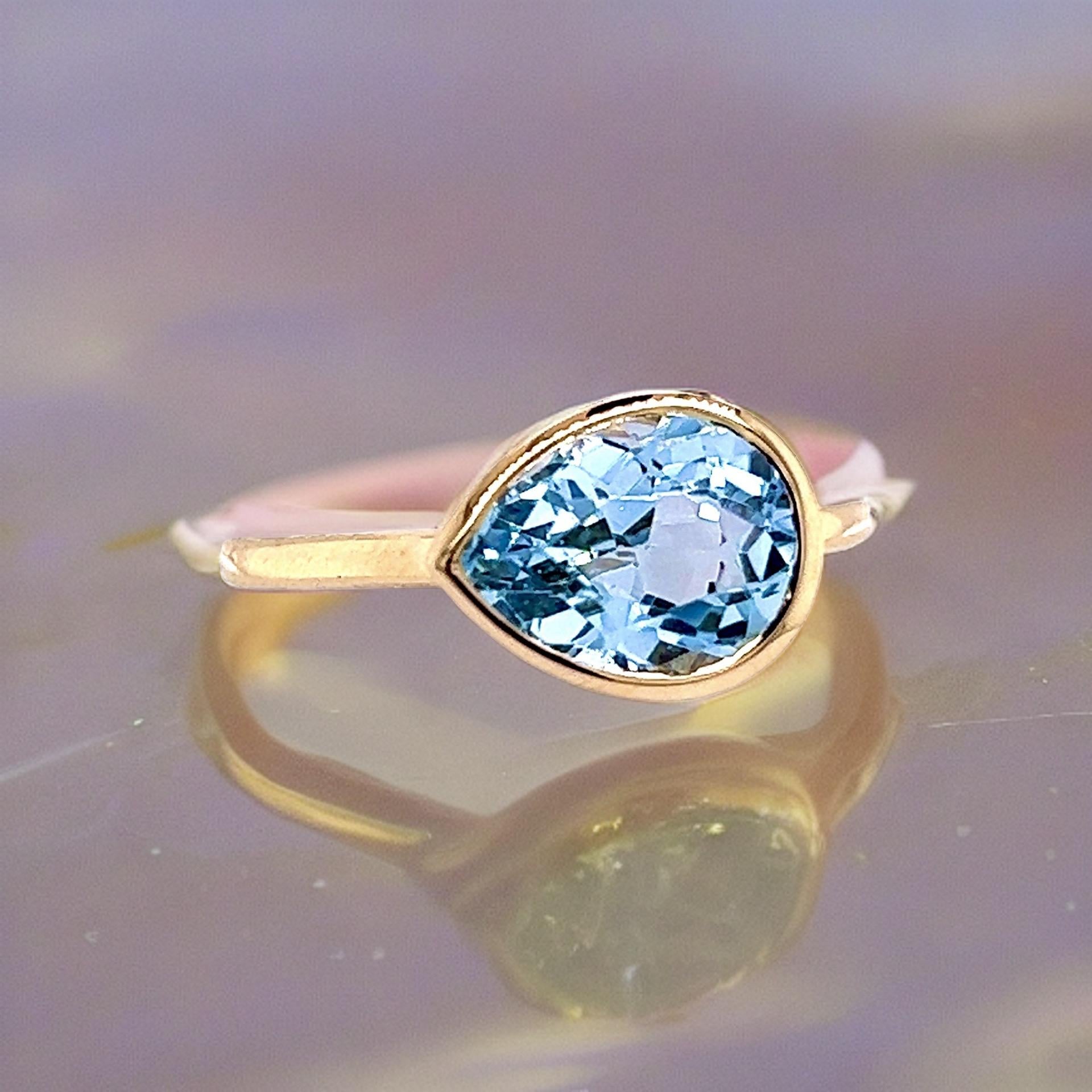 Natural Topaz Ring 6.5 14k Y Gold 3.15 TCW Certified For Sale 1