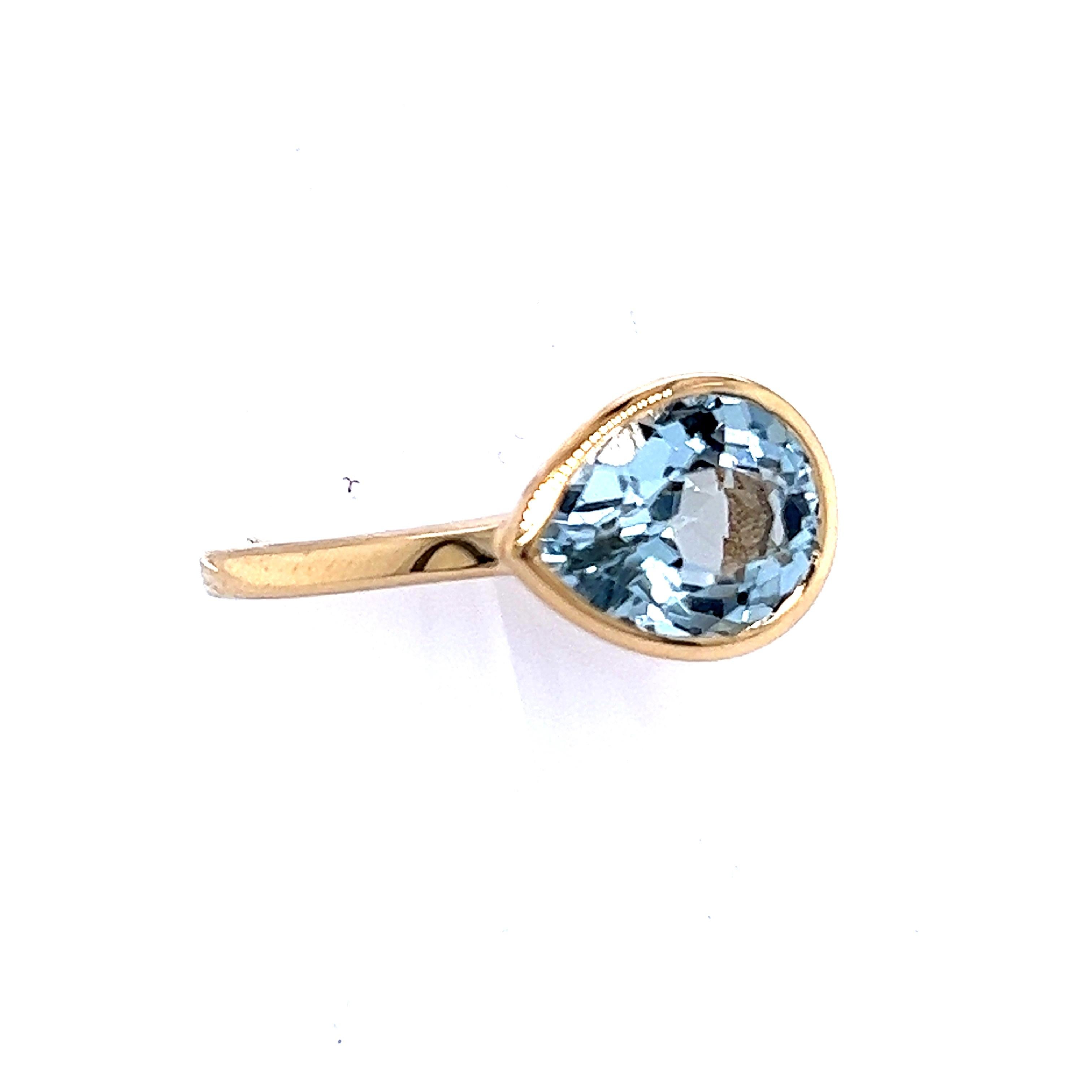 Natural Topaz Ring 6.5 14k Y Gold 3.15 TCW Certified For Sale 4