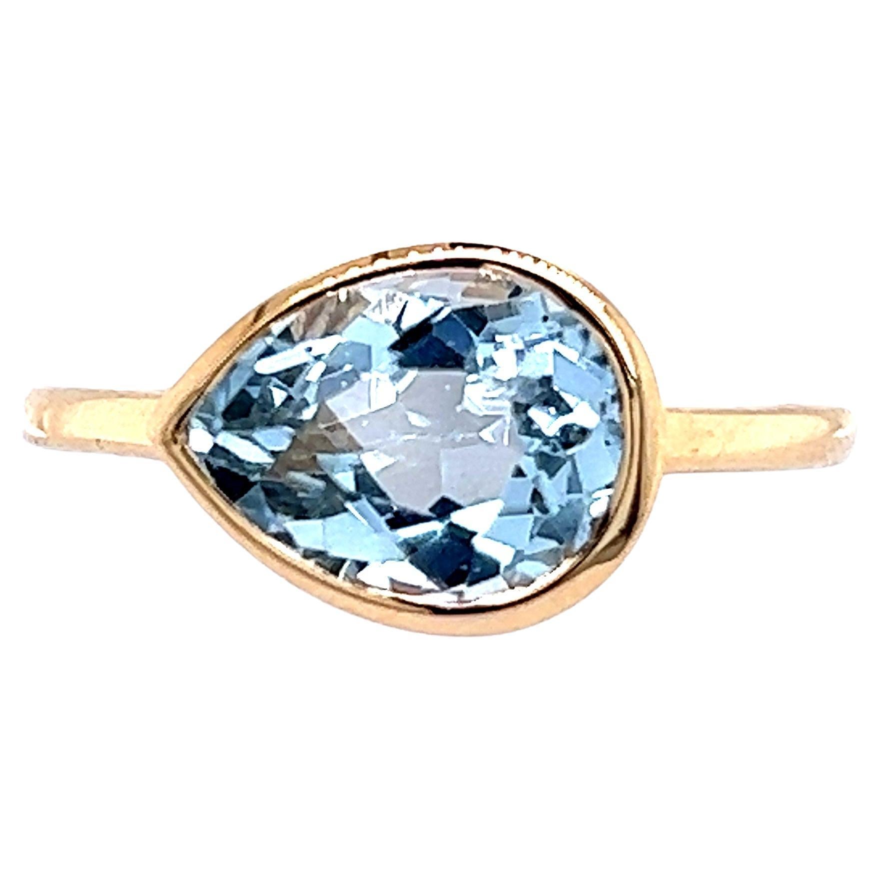 Natural Topaz Ring 6.5 14k Y Gold 3.15 TCW Certified For Sale
