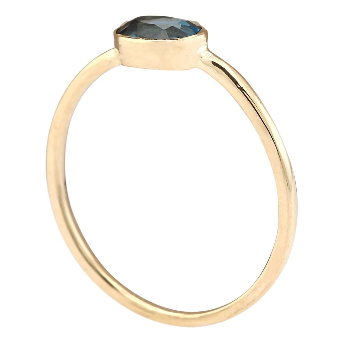 Modern Natural Topaz Ring In 14 Karat Yellow Gold  For Sale