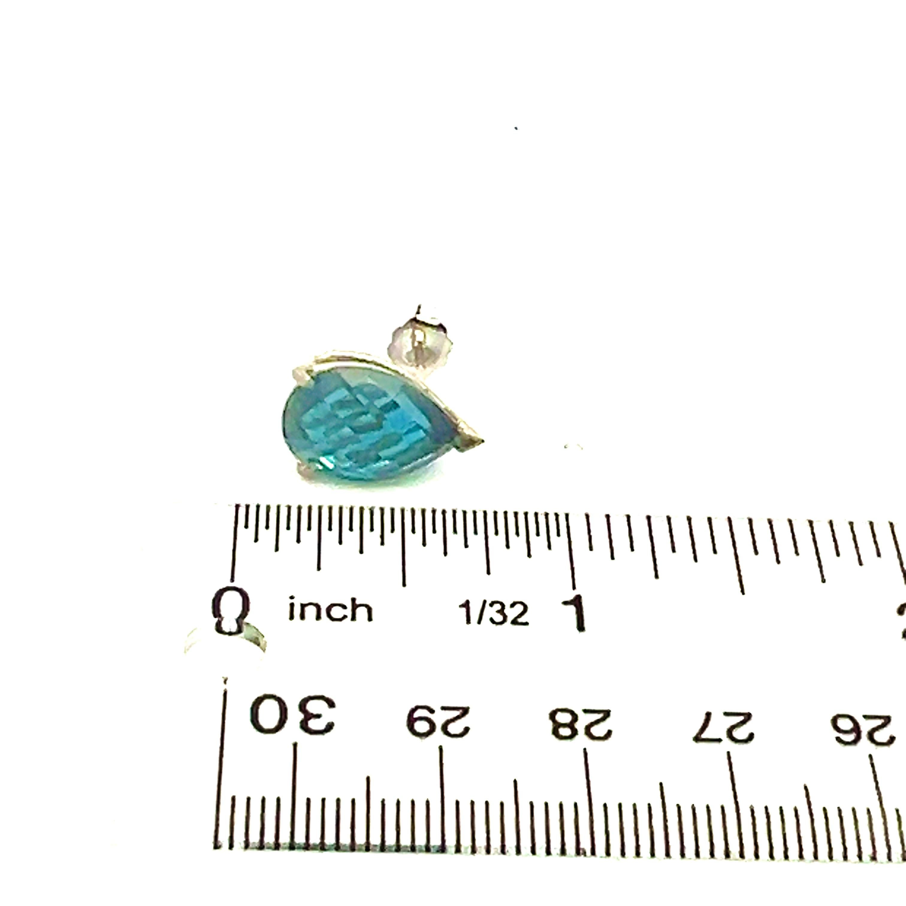 Orecchini con perno di topazio naturale in oro 14k W 12,50 carati certificati in vendita 4