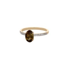 Natural Tourmaline 1.16cts & Diamond Ring in 18k Gold