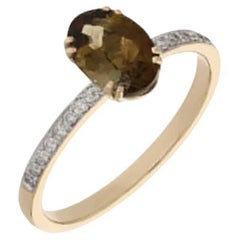 Natural tourmaline 1.16cts & diamond ring in 18k gold