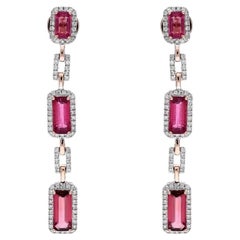 Orecchino con tormalina naturale da 4,25 carati e diamante da 0,64 carati in oro 18 carati