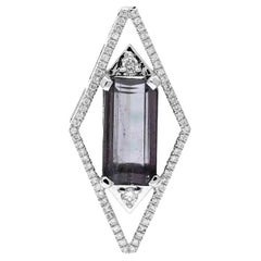 Natural tourmaline 4.41cts & diamond 24cts pendant in 14k gold