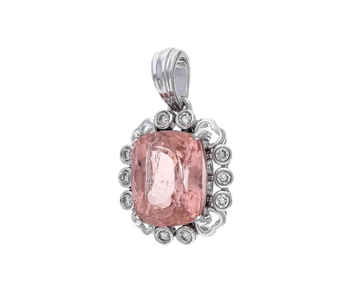 Colgante de turmalina natural de 5,60cts y diamante de 0,18cts en oro de 14k en Nuevo estado para la venta en jaipur, IN