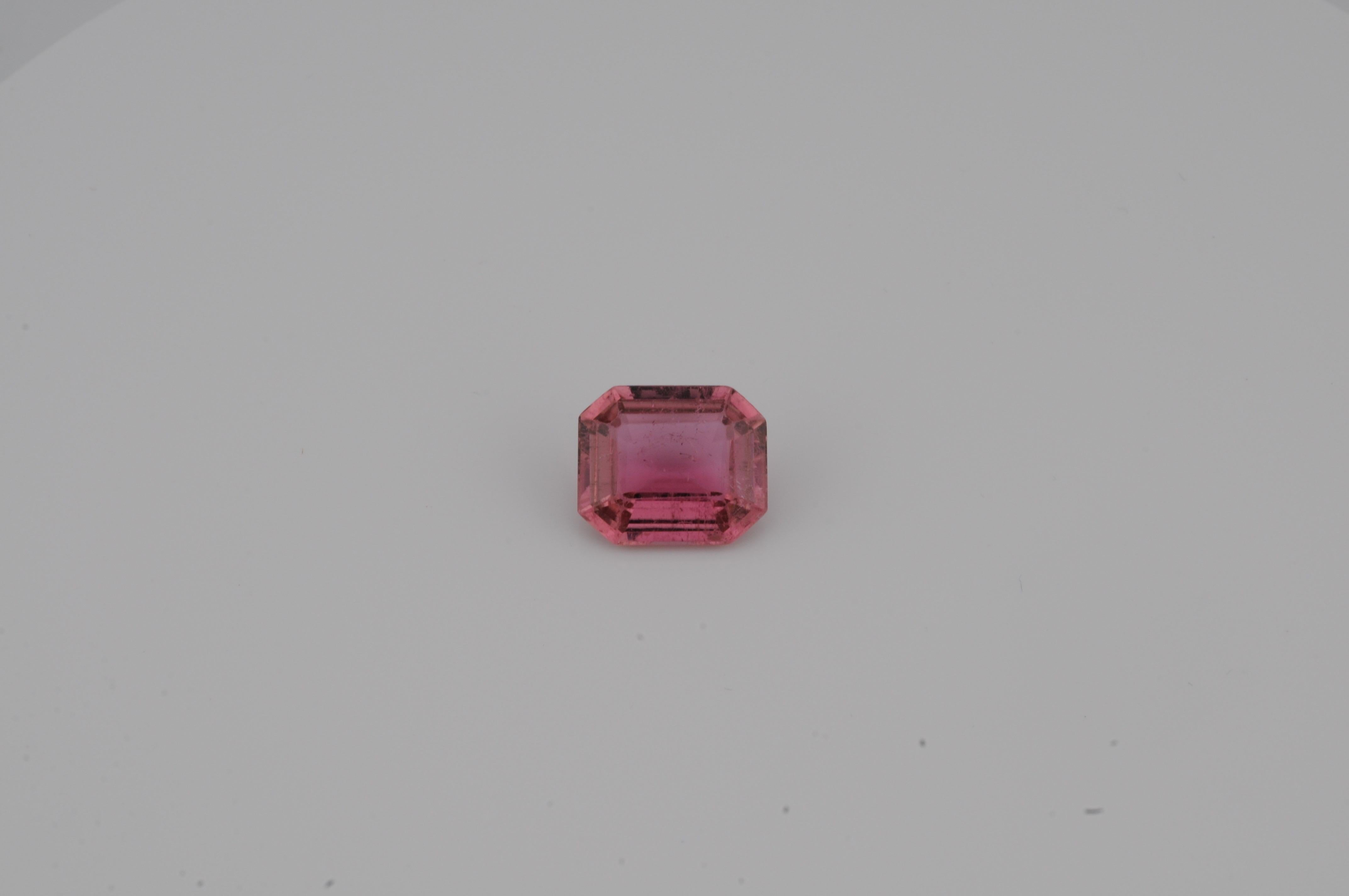 Turmalina natural brasil - 7.41 ct +certificado en venta 1