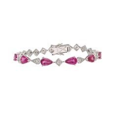 Natural Tourmaline & Diamond Bracelet in 18k Gold