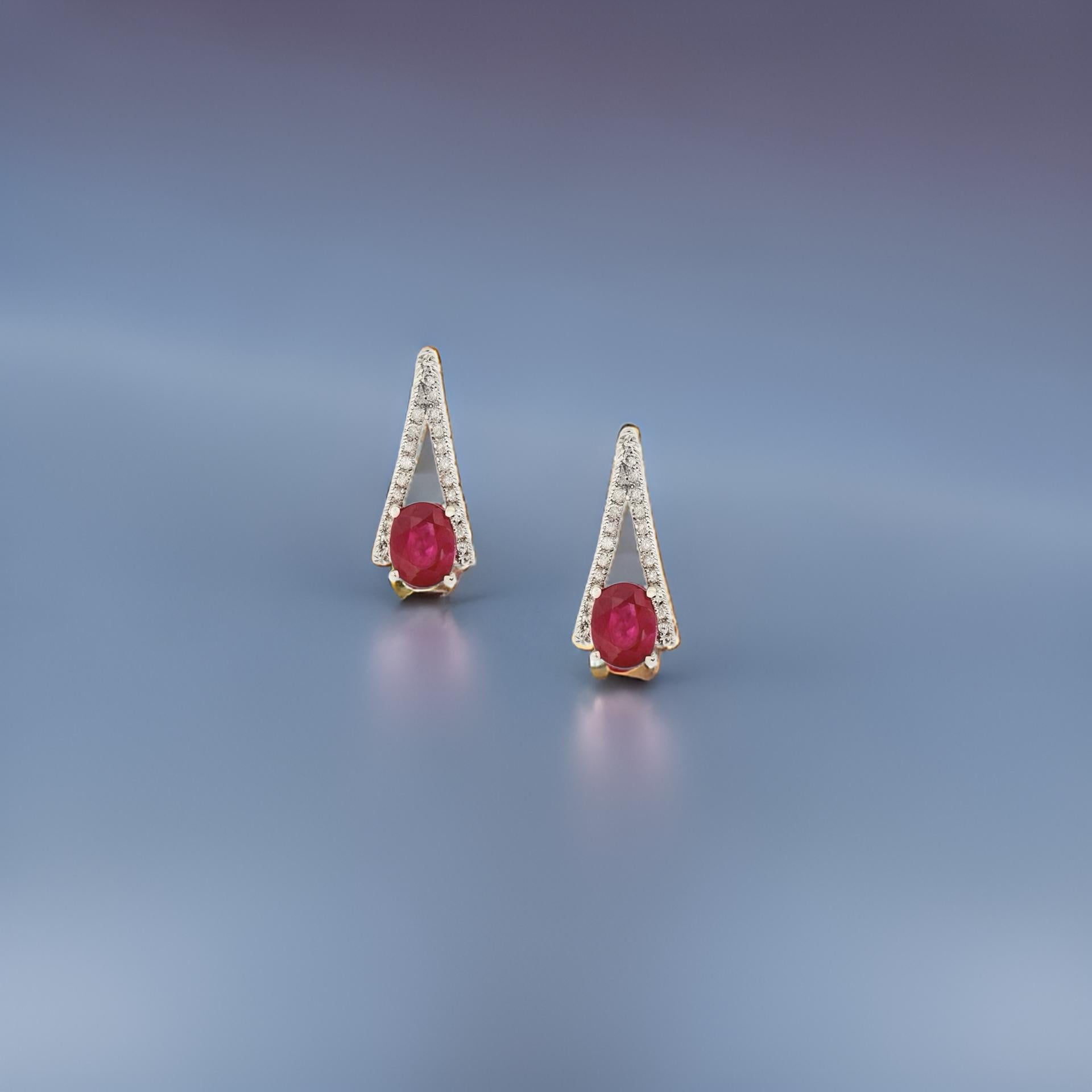 Natürlicher Turmalin-Diamant-Ohrstecker 0,75