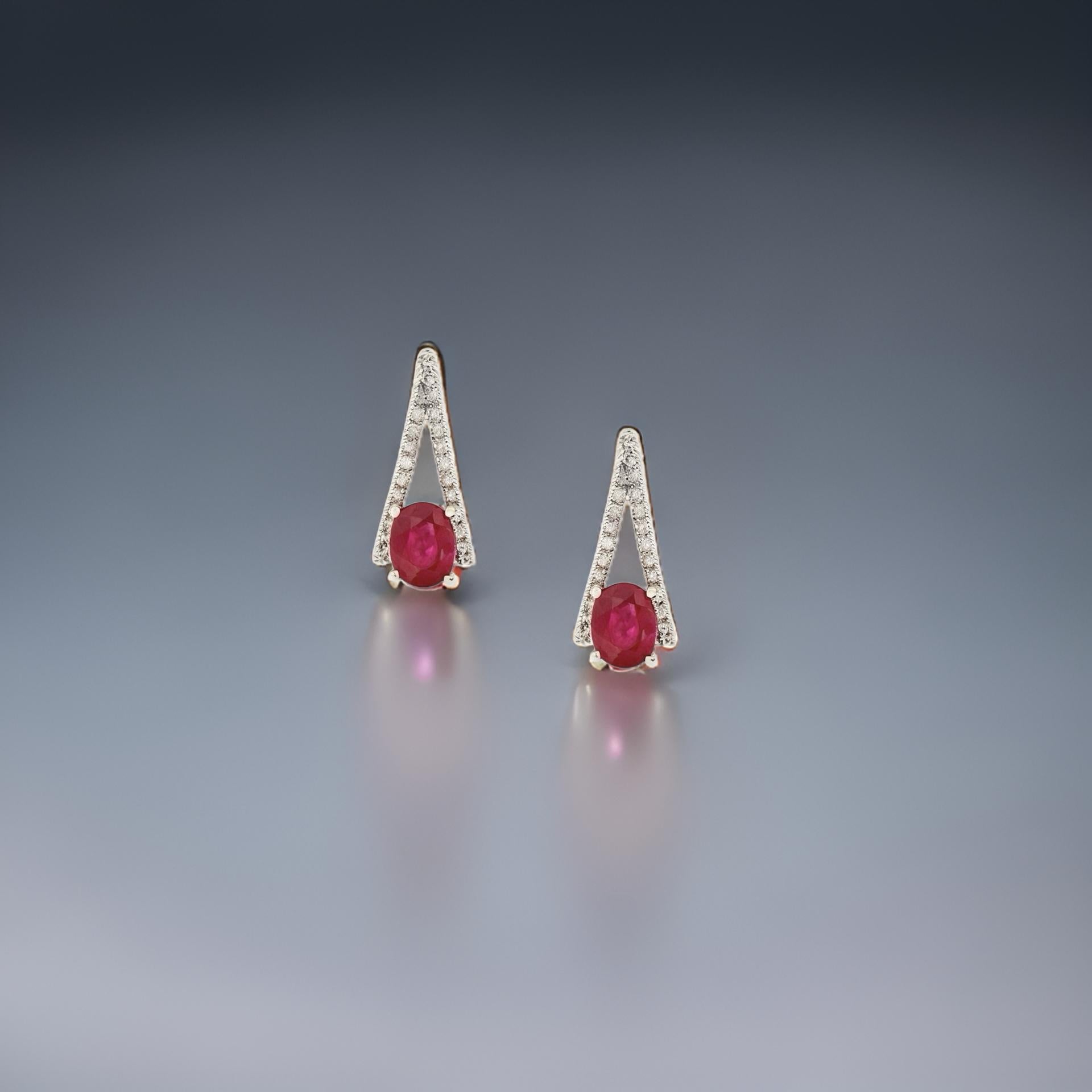 Natürlicher Turmalin-Diamant-Ohrstecker 0,75
