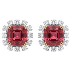 Natural Tourmaline & Diamond Earring in 18k Gold