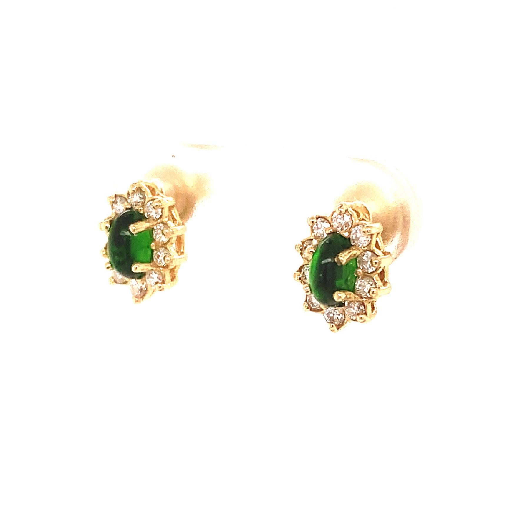 Natural Tourmaline Diamond Earrings 14k Gold 0.85 TCW Certified In New Condition For Sale In Brooklyn, NY