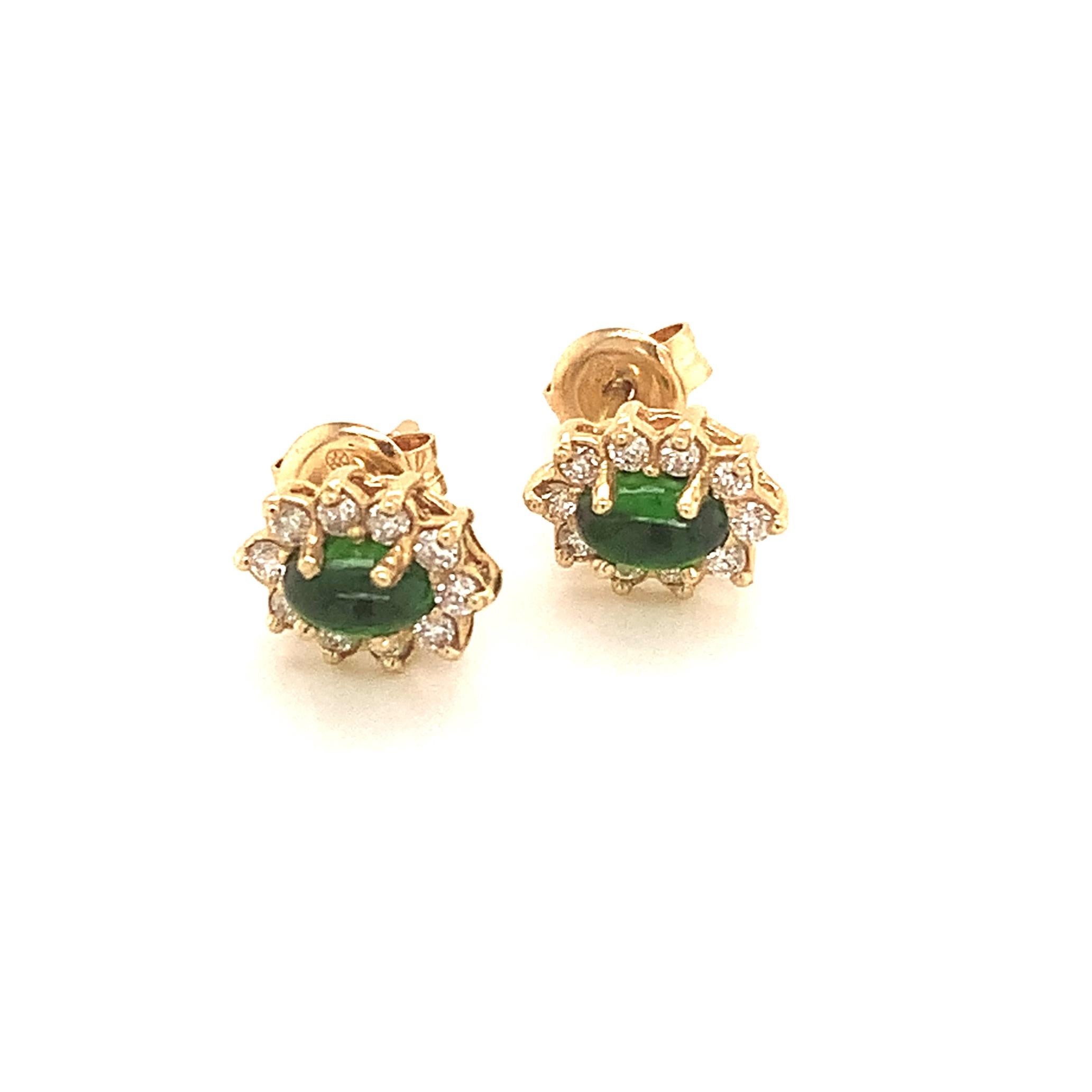 Natural Tourmaline Diamond Earrings 14k Gold 0.85 TCW Certified For Sale 2