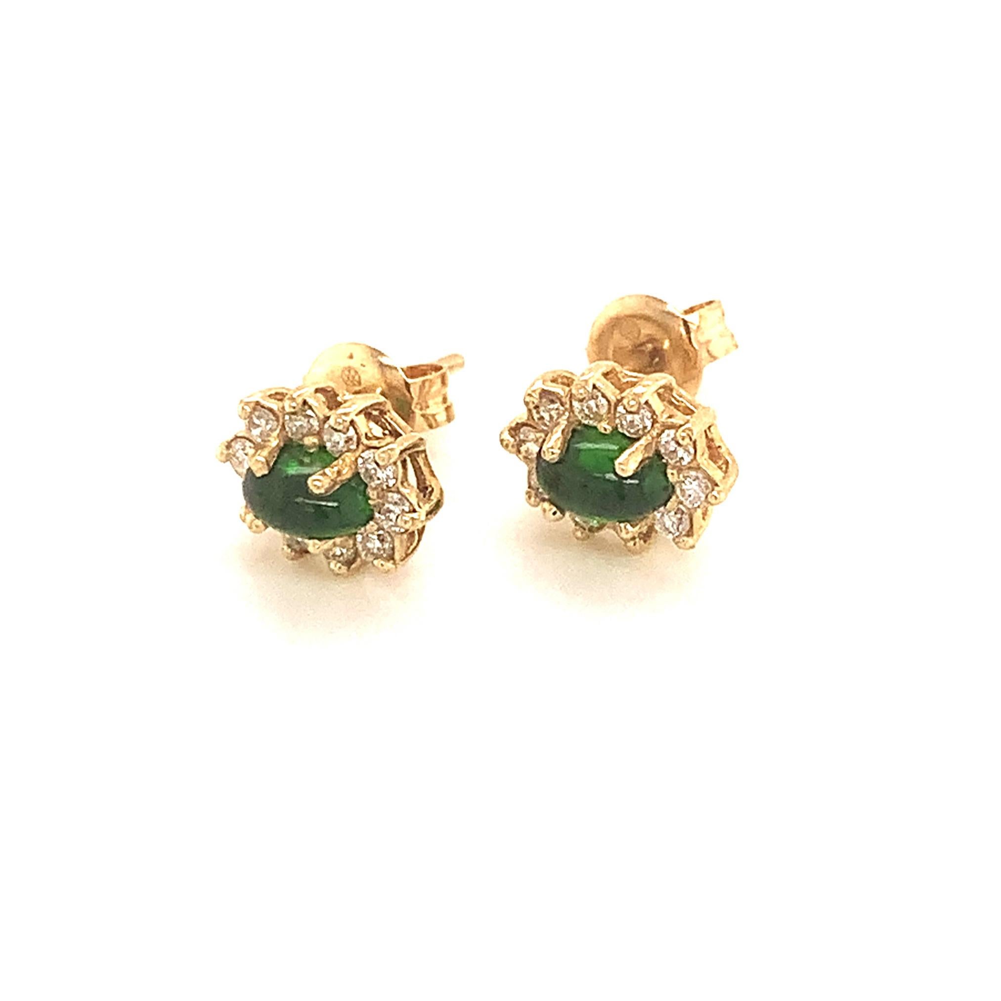 Orecchini con diamanti di tormalina naturale in oro 14k 0,85 TCW certificati in vendita 3