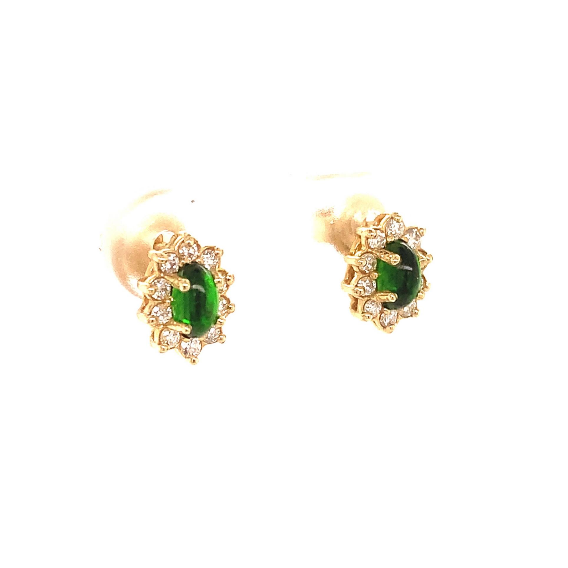 Orecchini con diamanti di tormalina naturale in oro 14k 0,85 TCW certificati in vendita 4