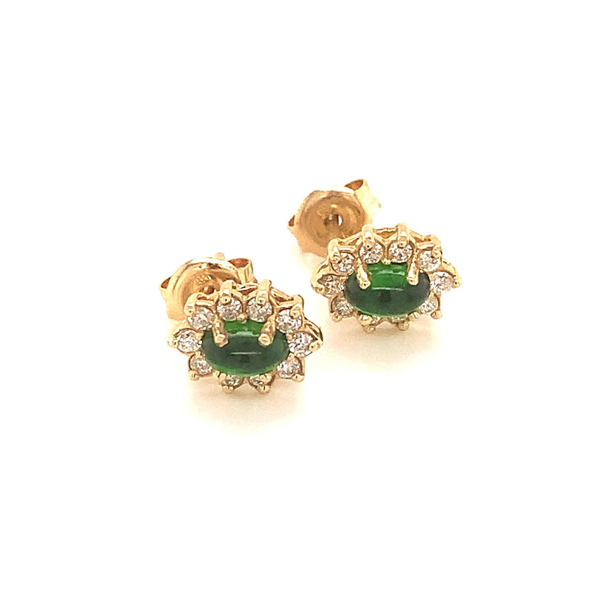 Natural Tourmaline Diamond Earrings 14k Gold 0.85 TCW Certified For Sale 5