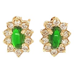 Natural Tourmaline Diamond Earrings 14k Gold 0.85 TCW Certified