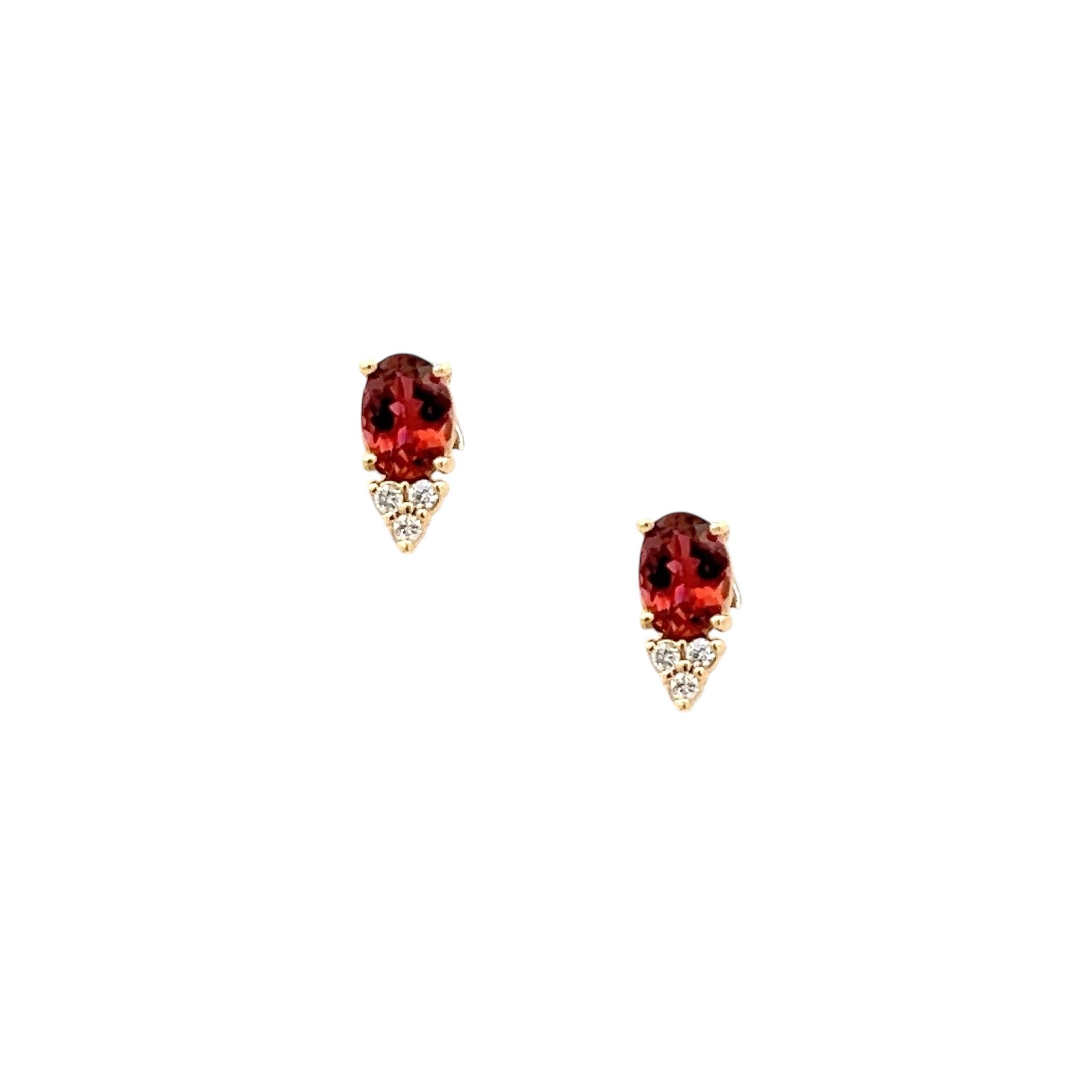 Orecchini con diamanti di tormalina naturale in oro 14k 1,87 TCW certificati In condizioni Nuovo in vendita a Brooklyn, NY