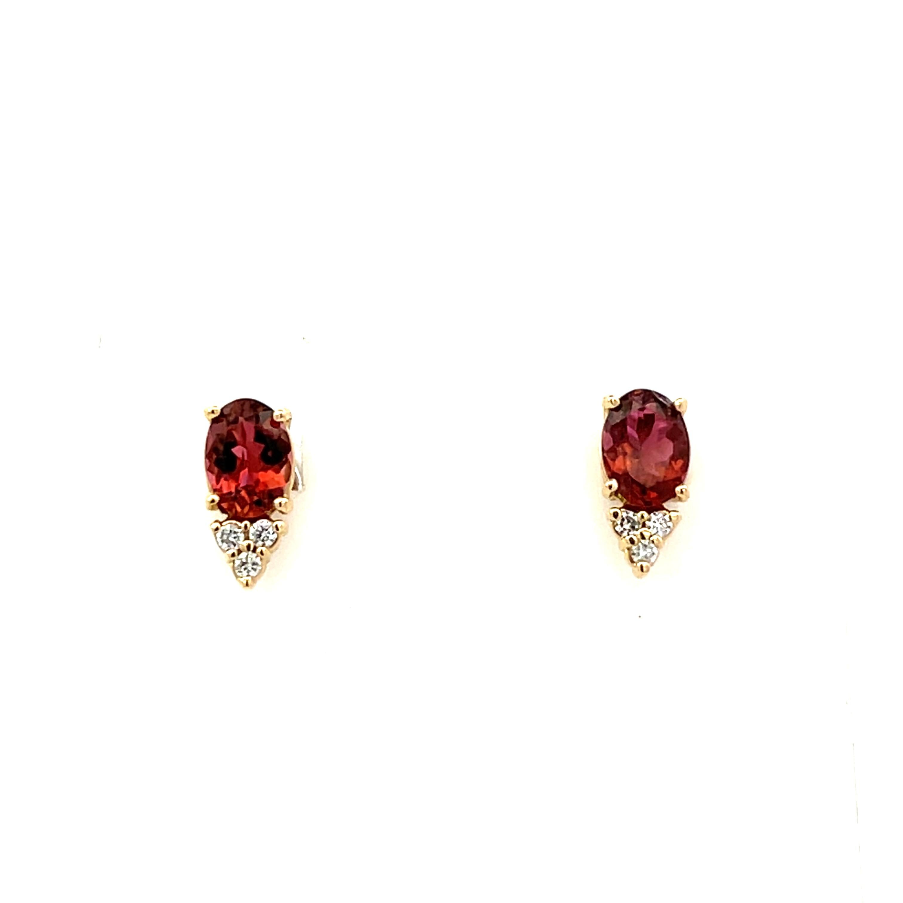 Orecchini con diamanti di tormalina naturale in oro 14k 1,87 TCW certificati in vendita 1