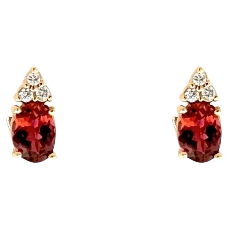 Natural Tourmaline Diamond Earrings 14k Gold 1.87 TCW Certified