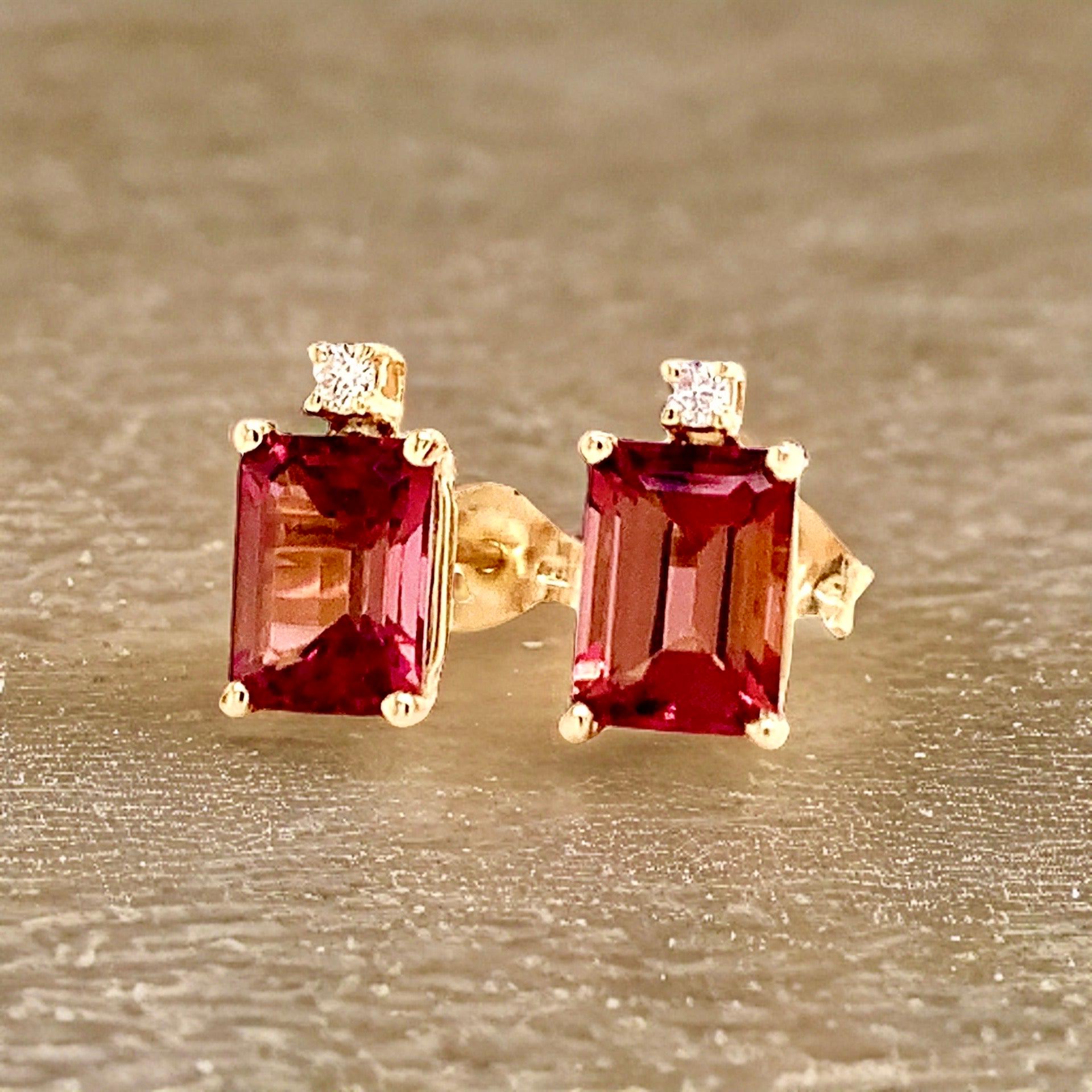 Orecchini con diamanti di tormalina naturale in oro 14k con 2,13 TCW certificati in vendita 6