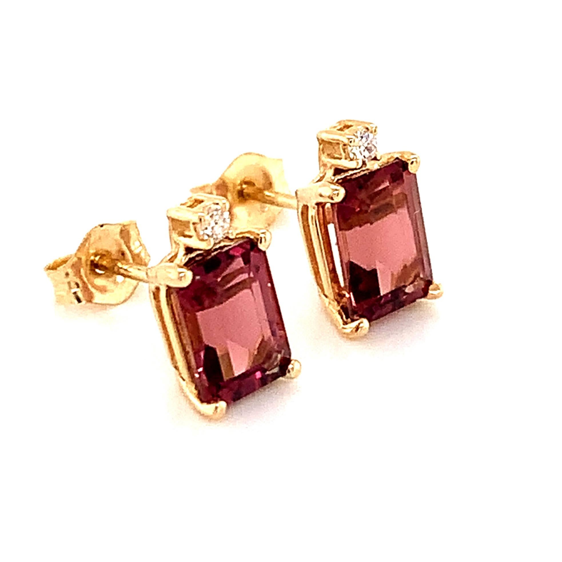 Orecchini con diamanti di tormalina naturale in oro 14k con 2,13 TCW certificati In condizioni Nuovo in vendita a Brooklyn, NY