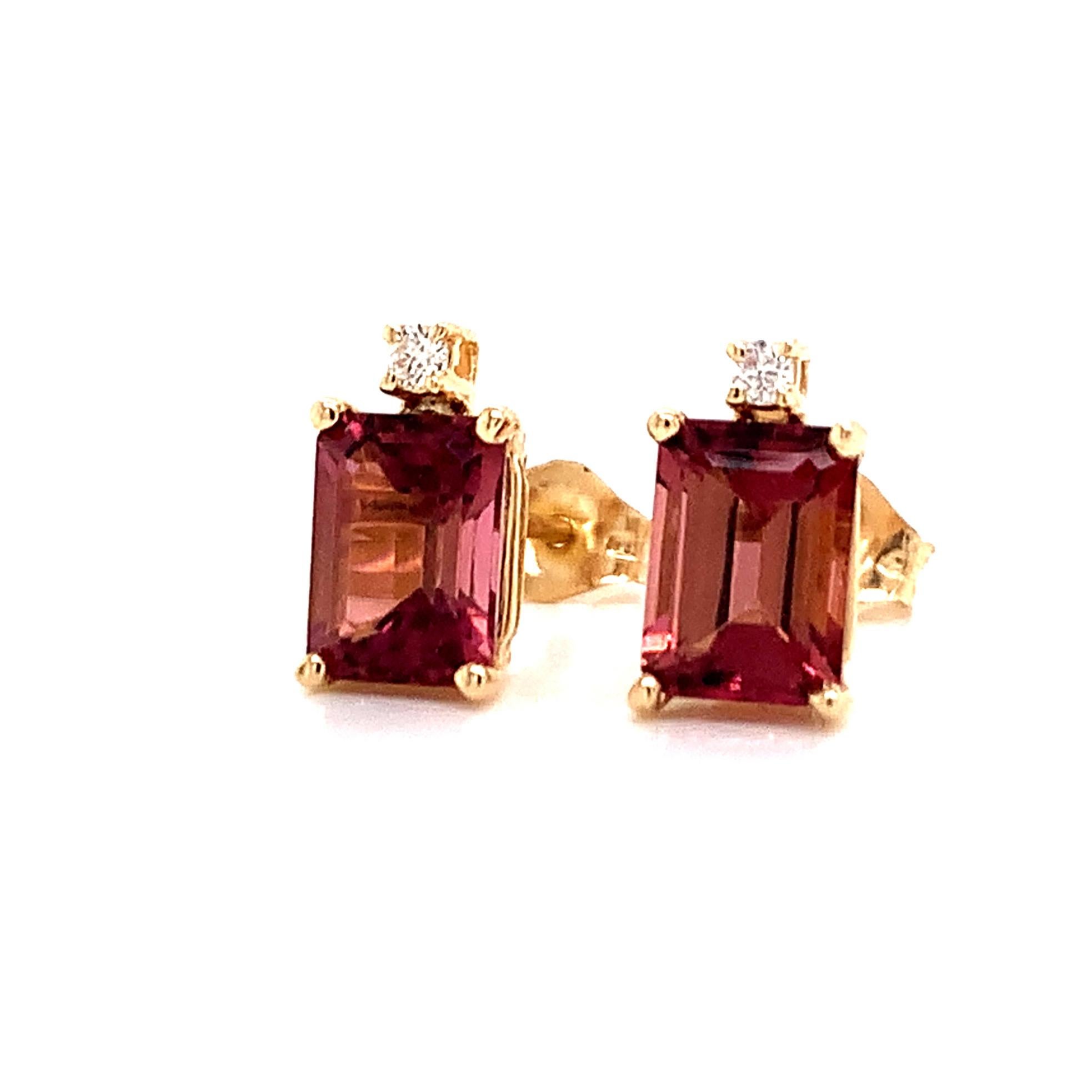 Orecchini con diamanti di tormalina naturale in oro 14k con 2,13 TCW certificati in vendita 1