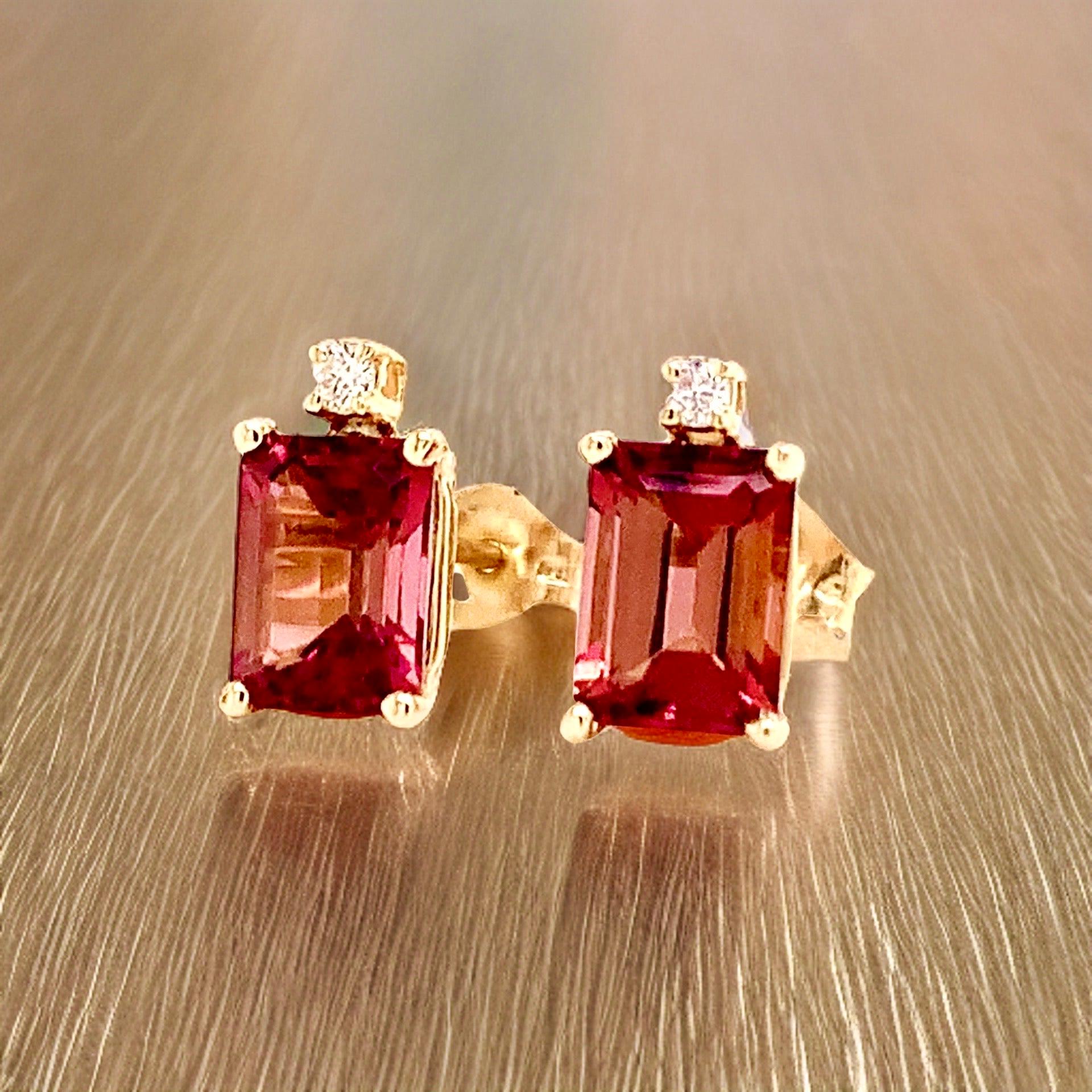 Orecchini con diamanti di tormalina naturale in oro 14k con 2,13 TCW certificati in vendita 4