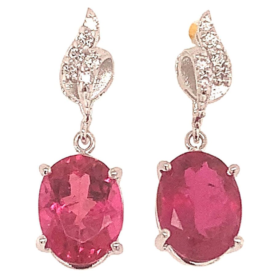 Natürliche Turmalin-Diamant-Ohrringe 14k Gold 2,34 TCW zertifiziert