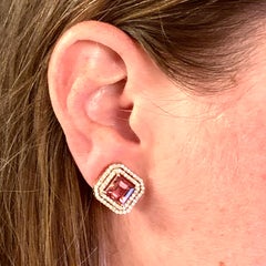 Natural Tourmaline Diamond Earrings 14k Gold 4.47 TCW Certified