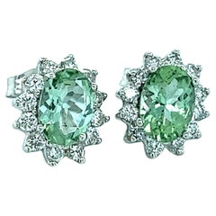 Natural Tourmaline Diamond Earrings 14k Y Gold 1.88 TCW Certified Natural Tourmaline Diamond Earrings 14k Y Gold 1.88 TCW Certified