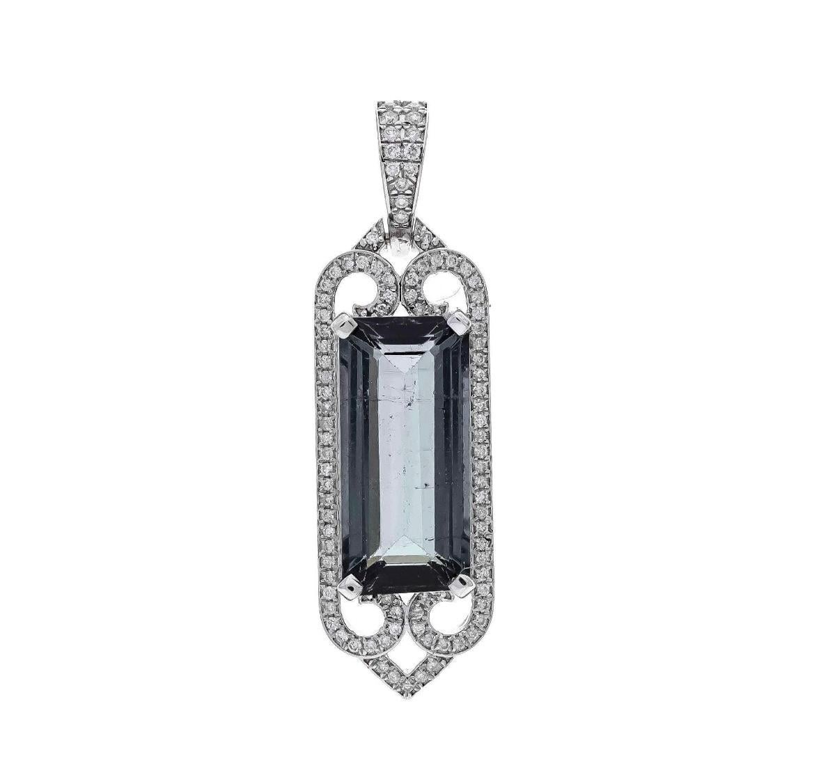 Pendentif en or 14k avec tourmaline naturelle et diamant Neuf - En vente à jaipur, IN