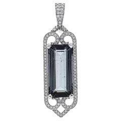 Colgante de diamante turmalina natural en oro de 14k