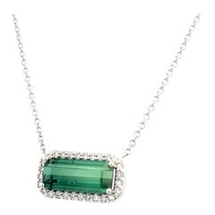 Collana con diamante con tormalina naturale da 18" in oro 14k W 3,51 TCW certificati