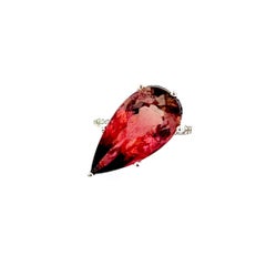 Natural Tourmaline Diamond Ring 6.5 14k W Gold 10.84 TCW Certified