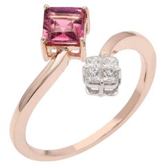 Natural Tourmaline
Diamond Ring in 14k Gold