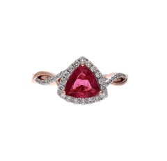 Natural Tourmaline & Diamond Ring in 18k Gold